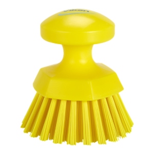 Round Hand Brush Stiff Yellow