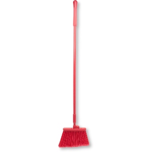 Flagged Bristle Angle Broom with Handle 56" - Red