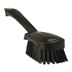Vikan Short Handle Scrubbing Brush Stiff 10" Black
