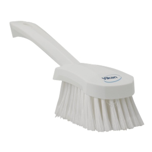 Vikan Short Handle Scrubbing Brush Soft/Split 10" White