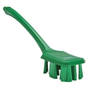 Vikan UST Long Handle Scrubbing Brush Stiff 15.5" Green