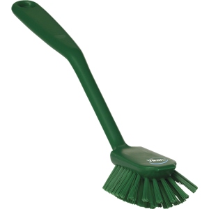 Vikan Dish Brush w/ Scraper Medium 11" Green