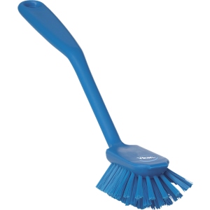 Vikan Dish Brush w/ Scraper Medium 11" Blue