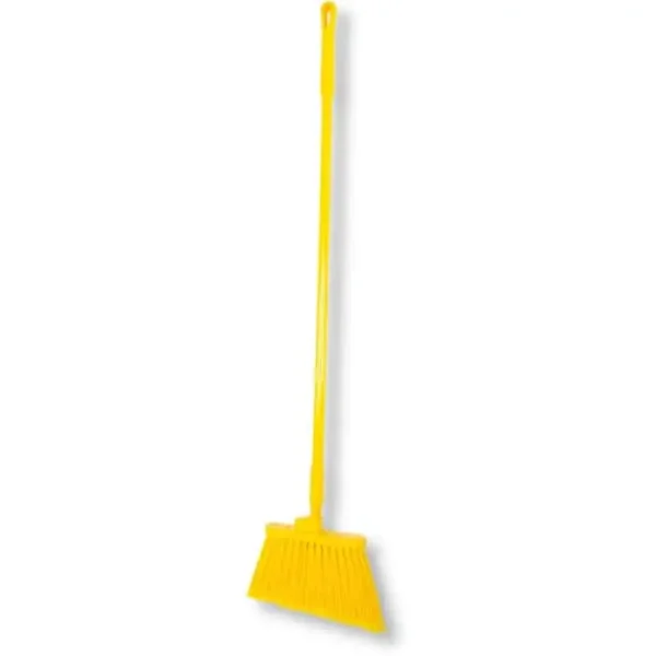 Carlisle Dou-Sweep Flagged Angle Broom w/ 56" Handle Orange 12/Case