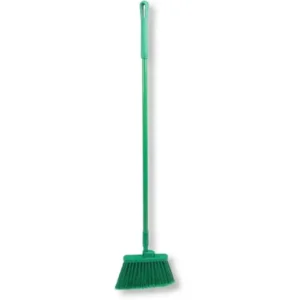 Carlisle Flagged Bristle Angle Broom with Handle 56" - Green
