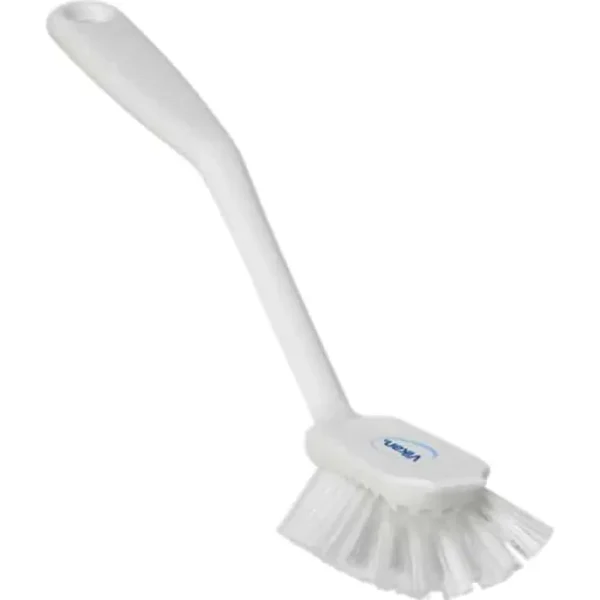 Remco Vikan Dish Brush w/ Scraper Medium 11" White