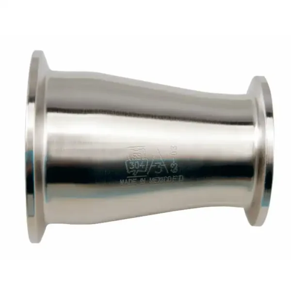 3A Fittings Reducer Concentric Tri-Clamp 2" X 1.5" 316L SS PL