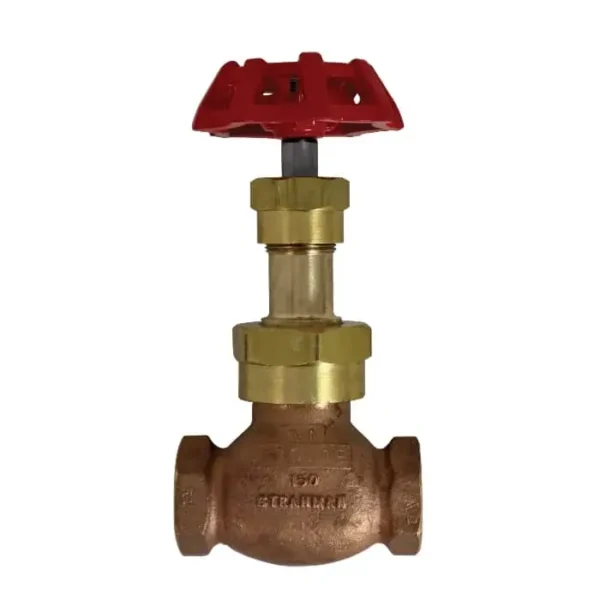 Strahman V14S Globe Valve Red Handwheel Screwed Ends