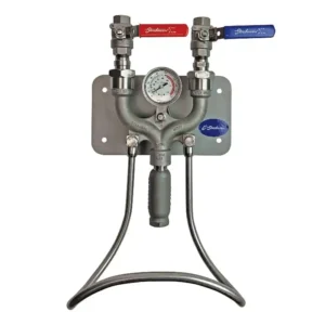 Strahman M-750 Hot & Cold Mixing Station SS W/ Temp Gauge Ball Valve