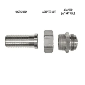 Strahman 5/8" 3 PC Unit End Assembly, Stainless Steel