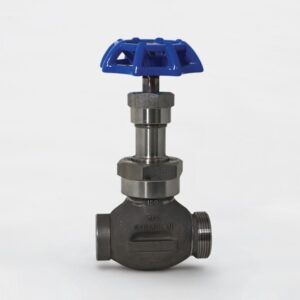 Strahman Globe Valve Blue Handle Recessed Box