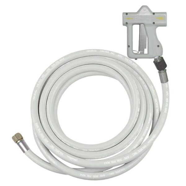 Strahman Ergo Hose, White, 25', 5/8" ID & 3/4" Male NPT, Hydro-Pro 150 Spray Nozzle, Swivel Pro Adapter