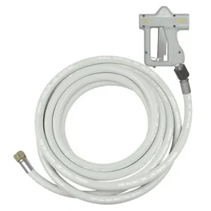 Strahman Ergo Hose, White, 75', 5/8" ID & 3/4" Male NPT, Hydro-Pro 150 Spray Nozzle, Swivel Pro Adapter