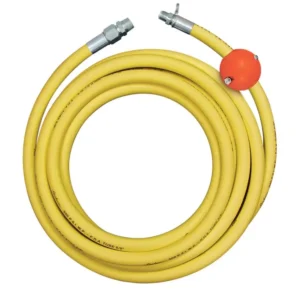 Strahman RS-X Extr Hose, Yellow, 75', Stainless 5/8" ID & 1/2" Male NPT, Adapter, Ball Stop For Hose Reels