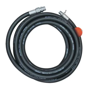 Strahman RS-X Extr Hose, Black, 25', Stainless 5/8" ID & 1/2" Male NPT, Adapter, Ball Stop For Hose Reels