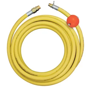 Strahman R-X Extr Hose, Yellow, 25', Bronze 5/8" ID & 1/2" Male NPT, Adapter, Ball Stop For Hose Reels