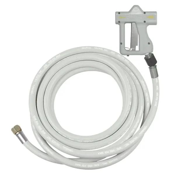 Strahman Ergo Hose, White, 50', 5/8" ID & 3/4" Male NPT, Hydro-Pro 150 Spray Nozzle, Swivel Pro Adapter