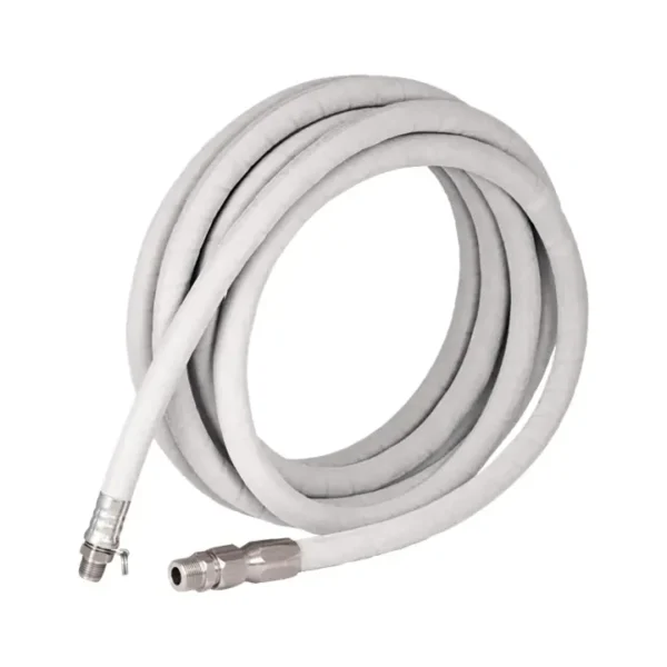Strahman S-X Prem Wrap, White, 100', Stainless 5/8" ID & 3/4" Male NPT, Adapter, Internal Springs
