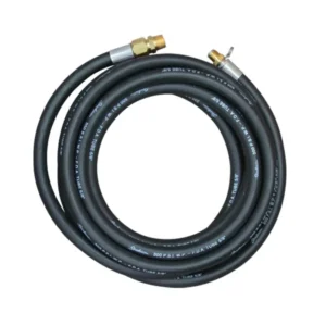 Strahman X Extr Hose, Black, 25', Bronze 5/8" ID &  3/4" Male NPT, Adapter