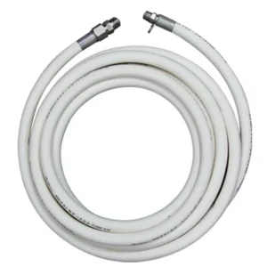 Strahman S-X Extr Hose, White, 50', Stainless 5/8" ID & 3/4" Male NPT, Adapter