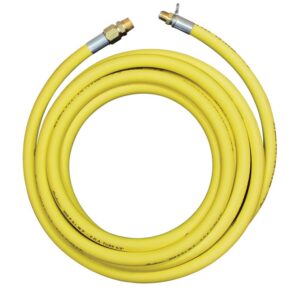 Strahman X Extr Hose, Yellow, 75', Bronze 5/8" ID &  3/4" Male NPT, Adapter